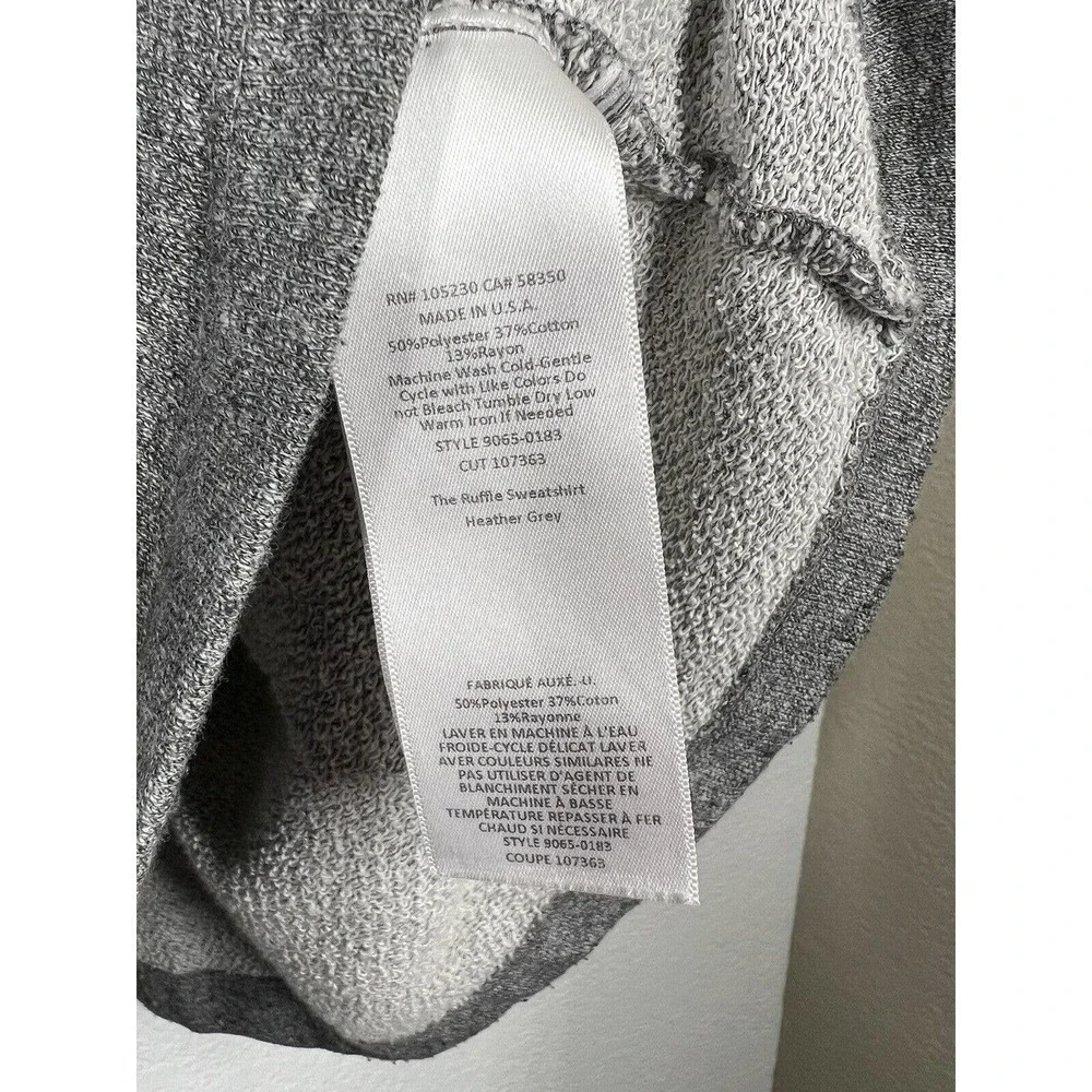 Current Elliott The Ruffle Sweatshirt Size 1 Small S Gray